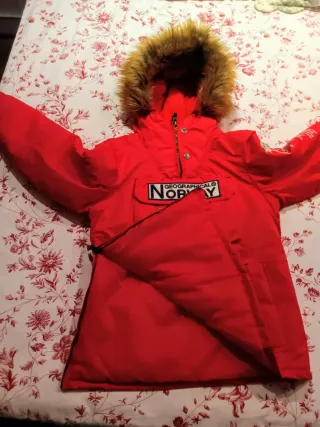 Parka niña Geographical Norway roja, talla 14 años