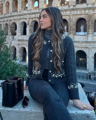 Cárdigan punto perlas