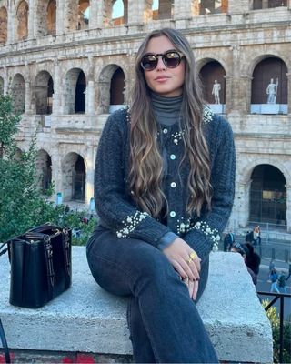 Cárdigan punto perlas