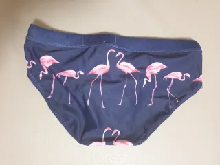 Bañador slip azul con flamencos