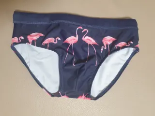 Bañador slip azul con flamencos