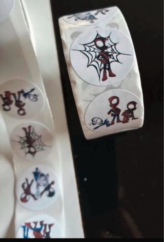 2 Rollos Pegatinas Spiderman - 1000 Unidades
