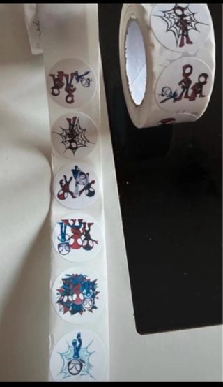 2 Rollos Pegatinas Spiderman - 1000 Unidades