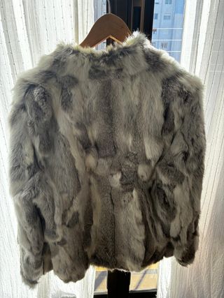 Chaquetón Piel Conejo Gris