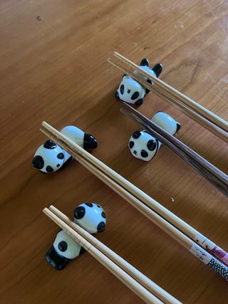 Set 4 Poggia Bacchette Panda Ceramica Sushi