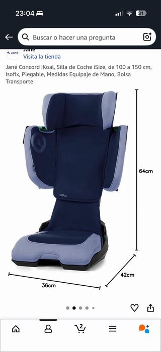 Silla coche Concord con Isofix de viaje