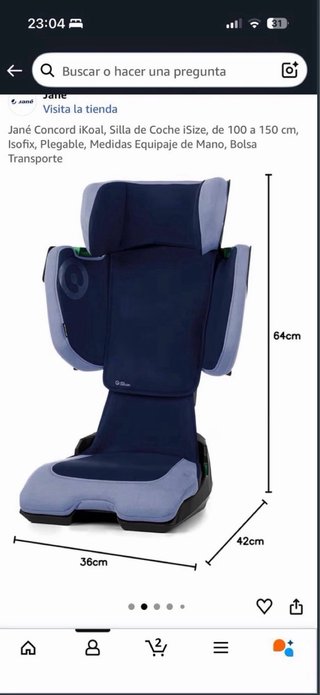 Silla coche Concord con Isofix de viaje