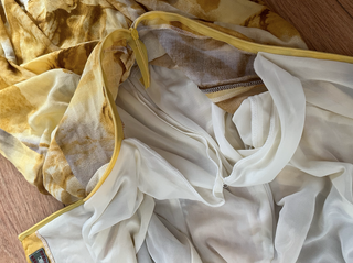 Vestido largo asimétrico boho amarillo