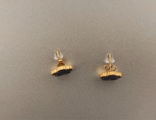 Orecchini acciaio blu e oro di stainless steel