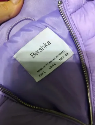Abrigo Acolchado Bershka Lila