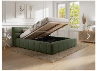 Cama canapé acolchada verde NO INCLUYE COLCHÓN.