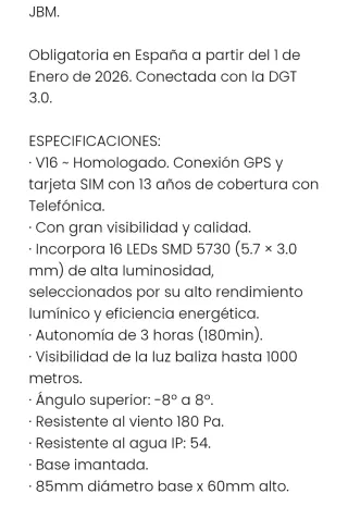 Baliza V16 Geolocalizable