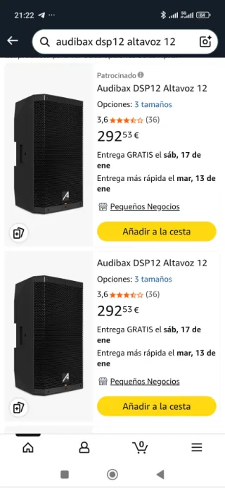 Altavoz Amplificado Audibax DSP12 Negro