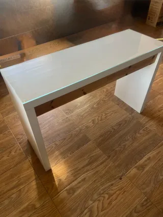 Tocador Blanco y Madera con Cristal Ikea