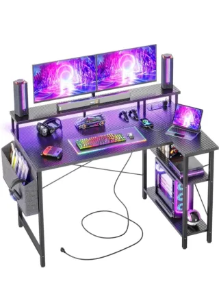 Escritorio Gamer Negro y Morado