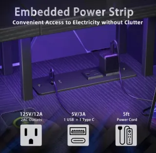 Escritorio Gamer Negro y Morado