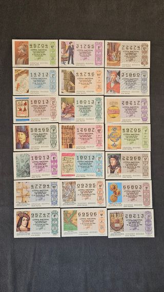 Colección de décimos de Lotería Nacional 1986