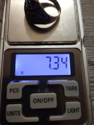 Anillo Plata 925 Hombre Diseño Negro