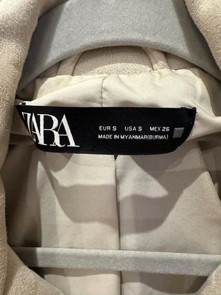 Cazadora Biker Piel Sintética Beige