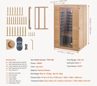Sauna de infrarrojos premontada 2000W