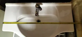 Mobile bagno blu e bianco