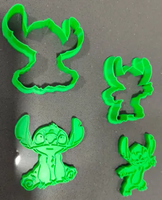 Molde Galletas Stich Plástico Verde