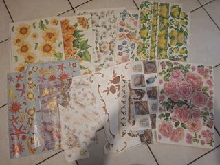 14 fogli carta per decoupage 29x43 cm