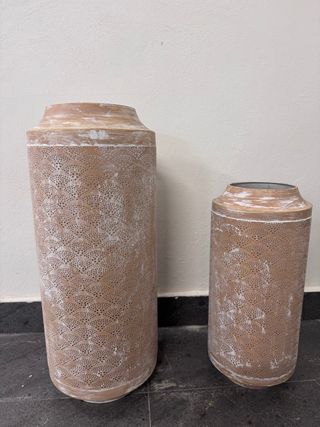 Set 2 Farol Metálico Portavelas