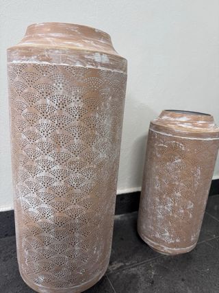 Set 2 Farol Metálico Portavelas