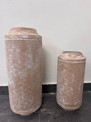 Set 2 Farol Metálico Portavelas