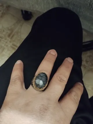 Anillo Plata 925 Hombre Diseño Negro y Oro