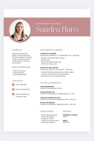 Currículum profesional personalizado