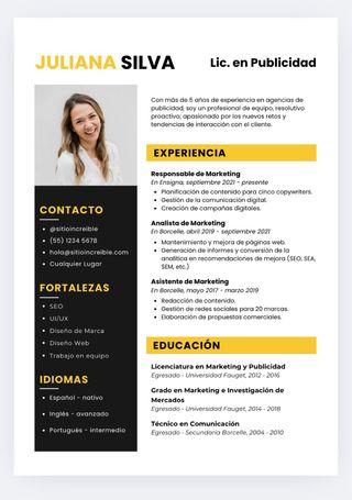 Currículum profesional personalizado