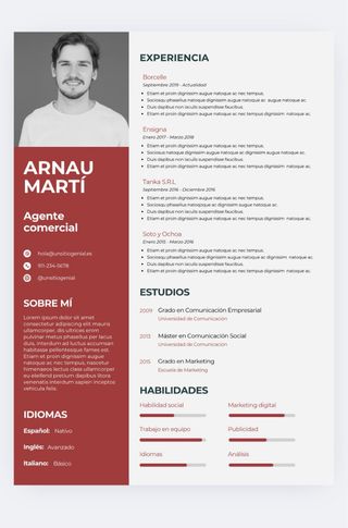 Currículum profesional personalizado