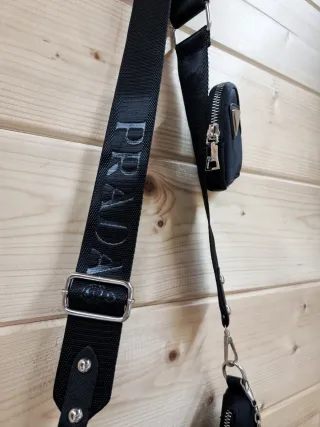 Bolso Negro Nylon con Monedero