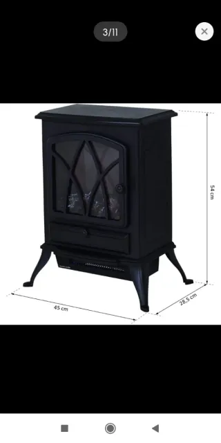 Chimenea eléctrica calefactor efecto llama