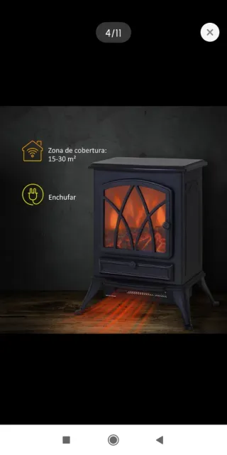 Chimenea eléctrica calefactor efecto llama