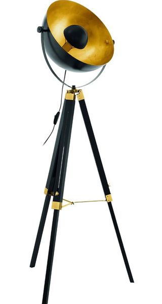 Candeeiro de Pé EGLO Preto e Dourado