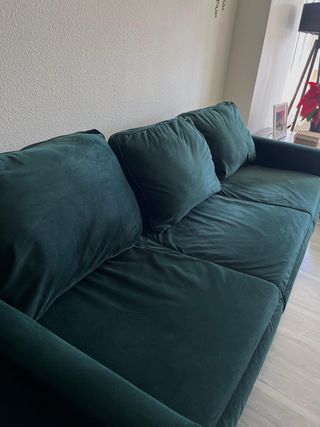 Divano KAYAA 3 posti in velluto verde