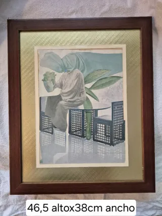 Cuadro decorativo madera y papel