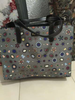 Bolso Tous estampado gris multicolor