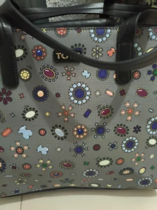Bolso Tous estampado gris multicolor