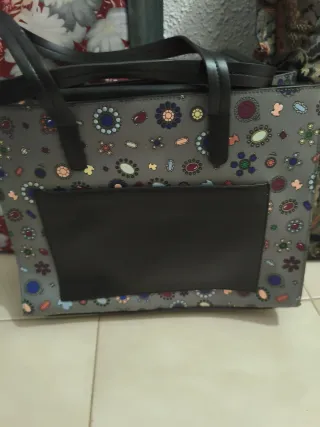 Bolso Tous estampado gris multicolor