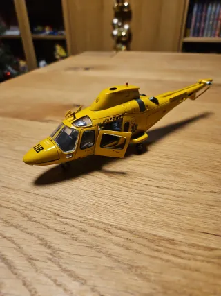 Modellino elicottero giallo in metallo Parti manca