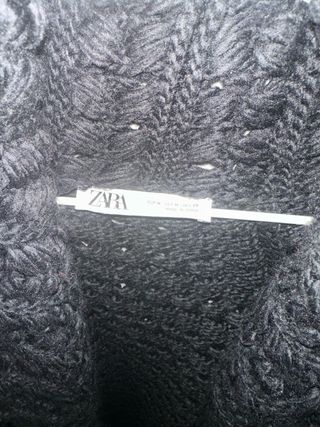 Abrigo Zara punto talla M oversize negro