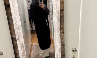 Abrigo Zara punto talla M oversize negro