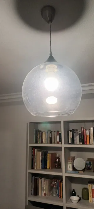 Lámpara de techo cristal gris