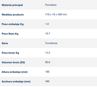 Lavabo CONSTANZA SALGAR porcelana blanca