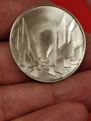 Moneda Plata Exposición Nacional Suiza 1964