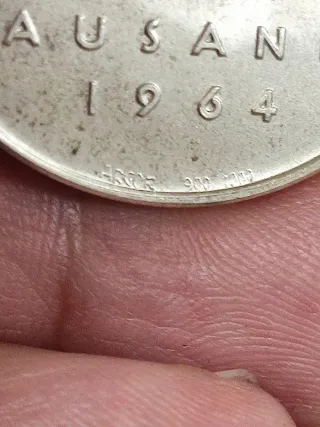 Moneda Plata Exposición Nacional Suiza 1964